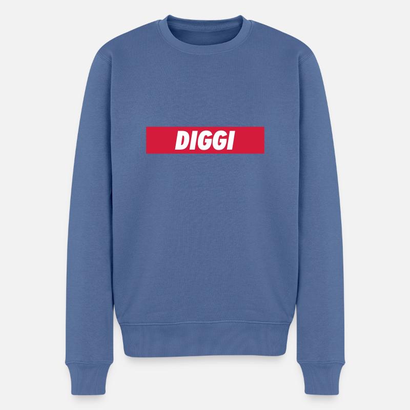 Diggi - Männer Premium Bio Pullover - Taubenblau