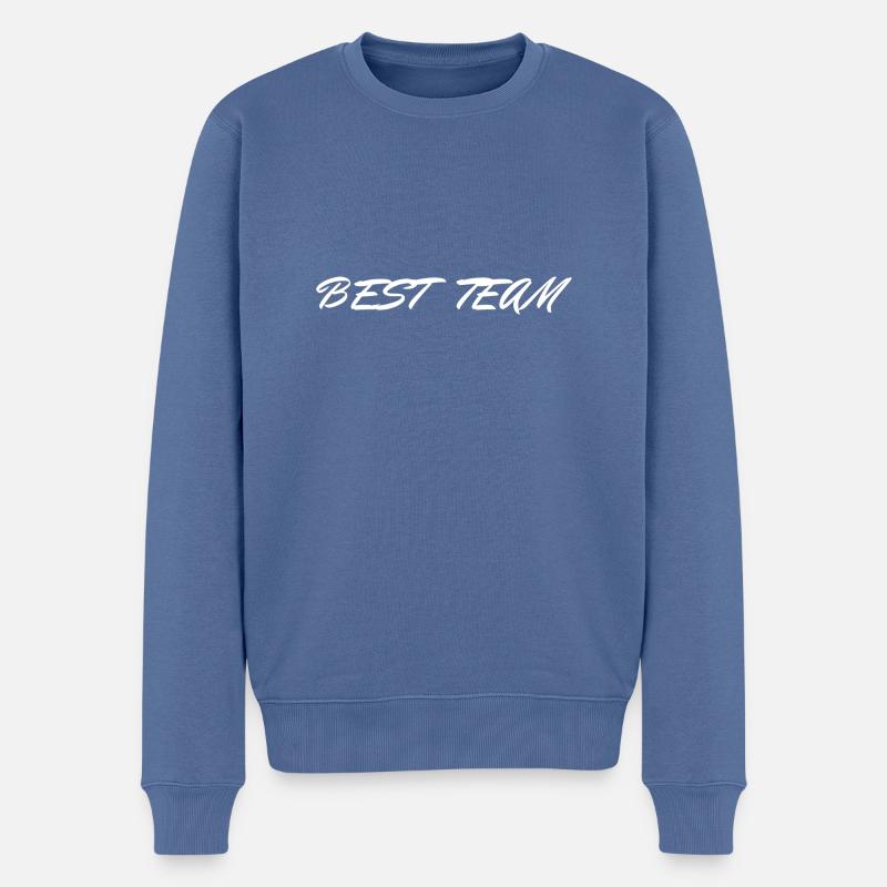 BESTES TEAM - Männer Premium Bio Pullover - Taubenblau