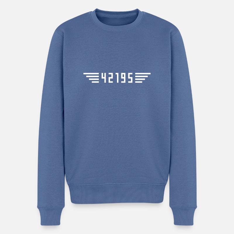 Marathon 42195 mètres - Pull Premium bio Homme - bleu pigeon
