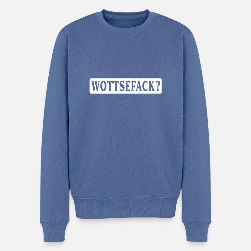 Wottsefack! WTF - Männer Premium Bio Pullover - Taubenblau