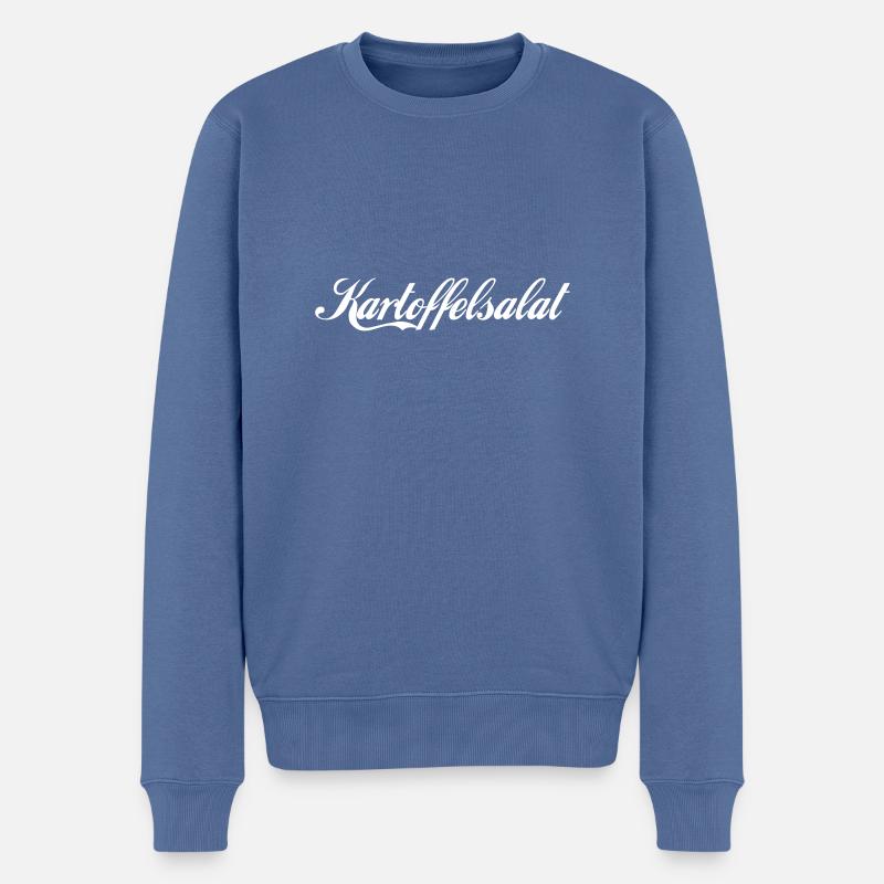 Kartoffelsalat - Männer Premium Bio Pullover - Taubenblau