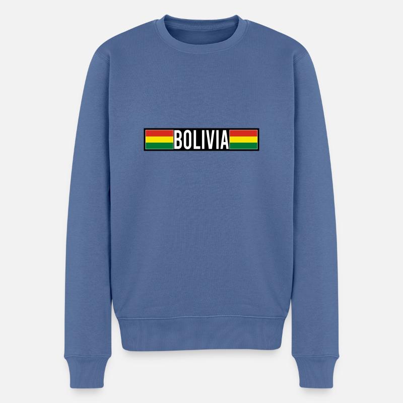 Bolivien Flagge - Männer Premium Bio Pullover - Taubenblau