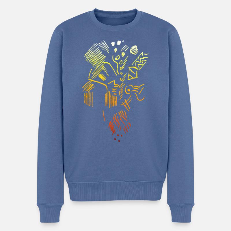 Abstrakt Muster - Männer Premium Bio Pullover - Taubenblau