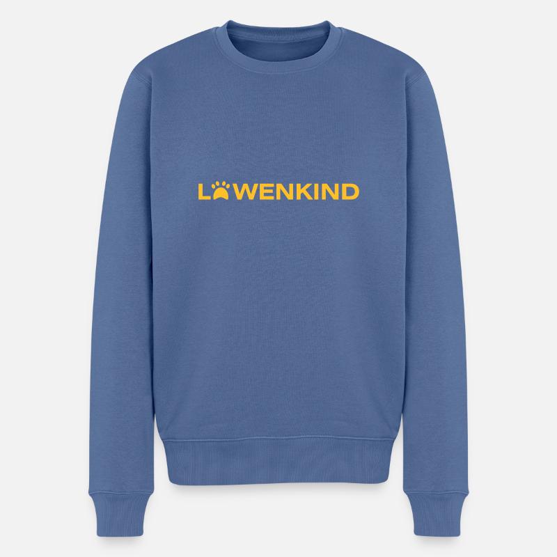 Löwenkind - Männer Premium Bio Pullover - Taubenblau