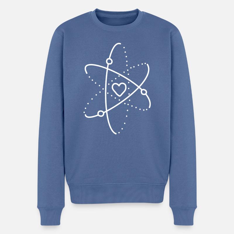 Coeur Coeur Atome - Pull Premium bio Homme - bleu pigeon