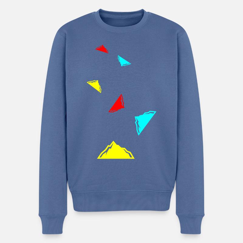 Berg Icon Symbol - Männer Premium Bio Pullover - Taubenblau