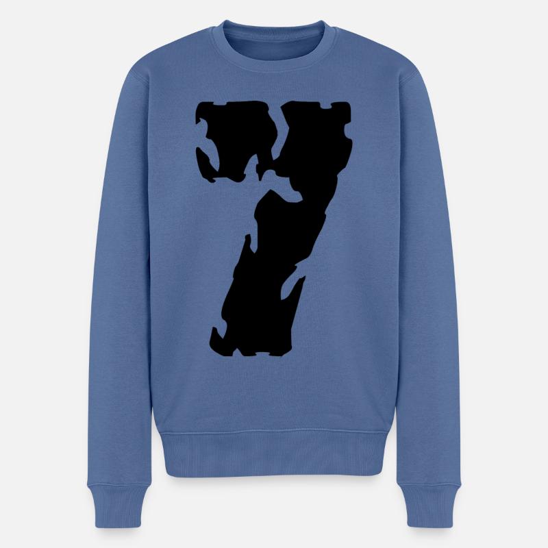 7 Maillot numéro - Pull Premium bio Homme - bleu pigeon