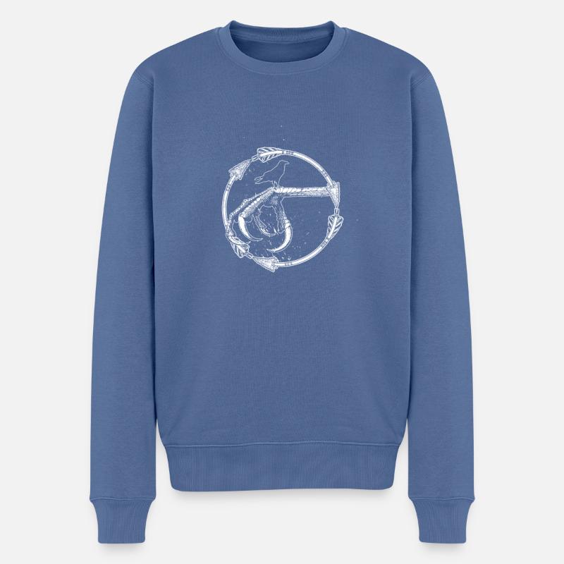 Corbeau - corbeau - corbeau - corbeau - Pull Premium bio Homme - bleu pigeon
