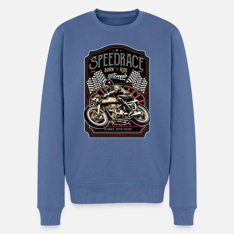Motorrad - Männer Premium Bio Pullover - Taubenblau