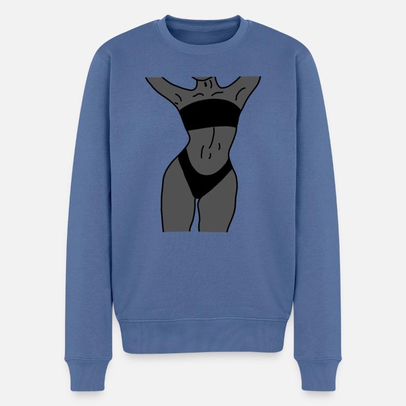 Körper - Männer Premium Bio Pullover - Taubenblau