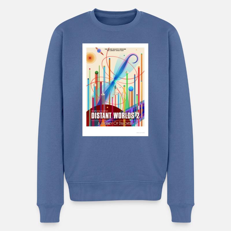 Remote Worlds 2 Grand Tour - Männer Premium Bio Pullover - Taubenblau