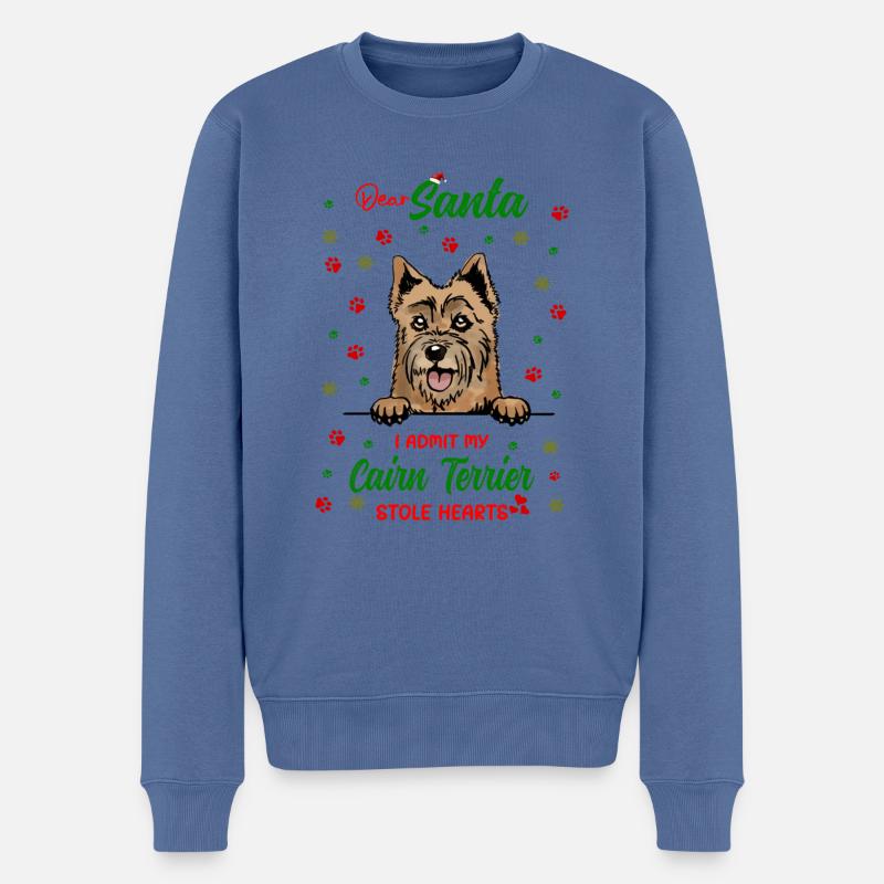 Cairn Terrier Hund Weihnachten Hunderasse - Männer Premium Bio Pullover - Taubenblau