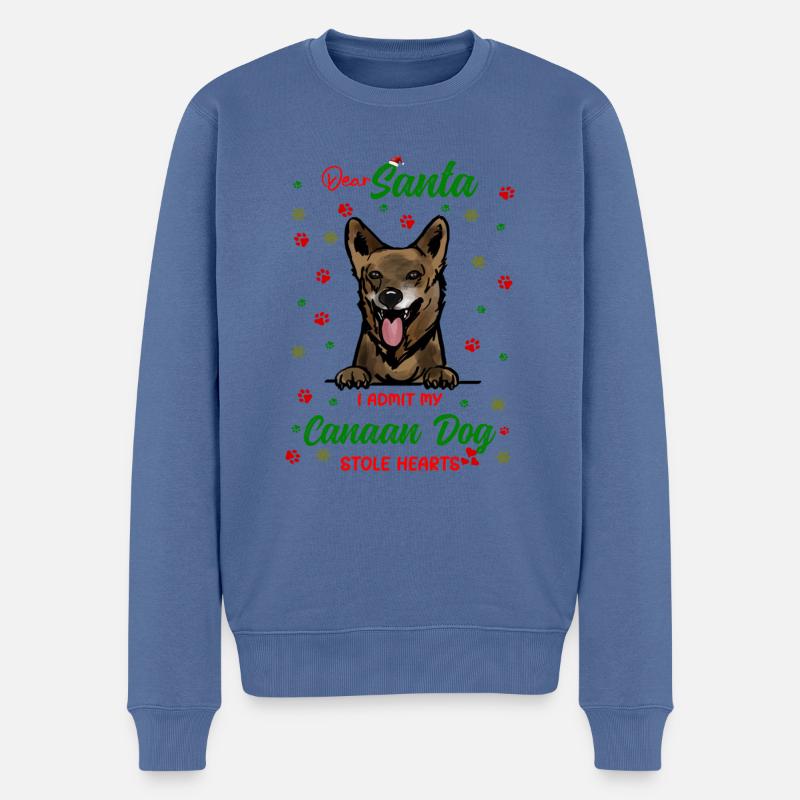 Canaan Hund Hund Weihnachten Hunderasse - Männer Premium Bio Pullover - Taubenblau