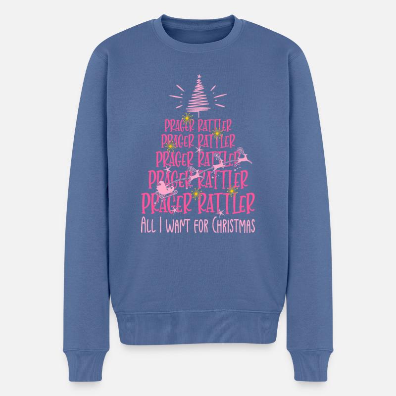 Prager Rattler Hund Weihnachten Hunderasse - Männer Premium Bio Pullover - Taubenblau