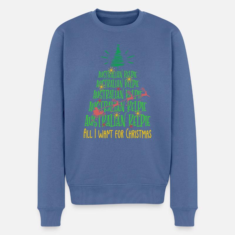 Australischer Kelpie Hund Weihnachten Hunderasse - Männer Premium Bio Pullover - Taubenblau