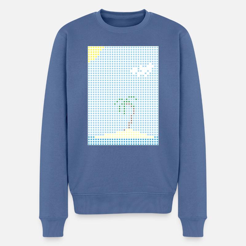 sun island - Männer Premium Bio Pullover - Taubenblau