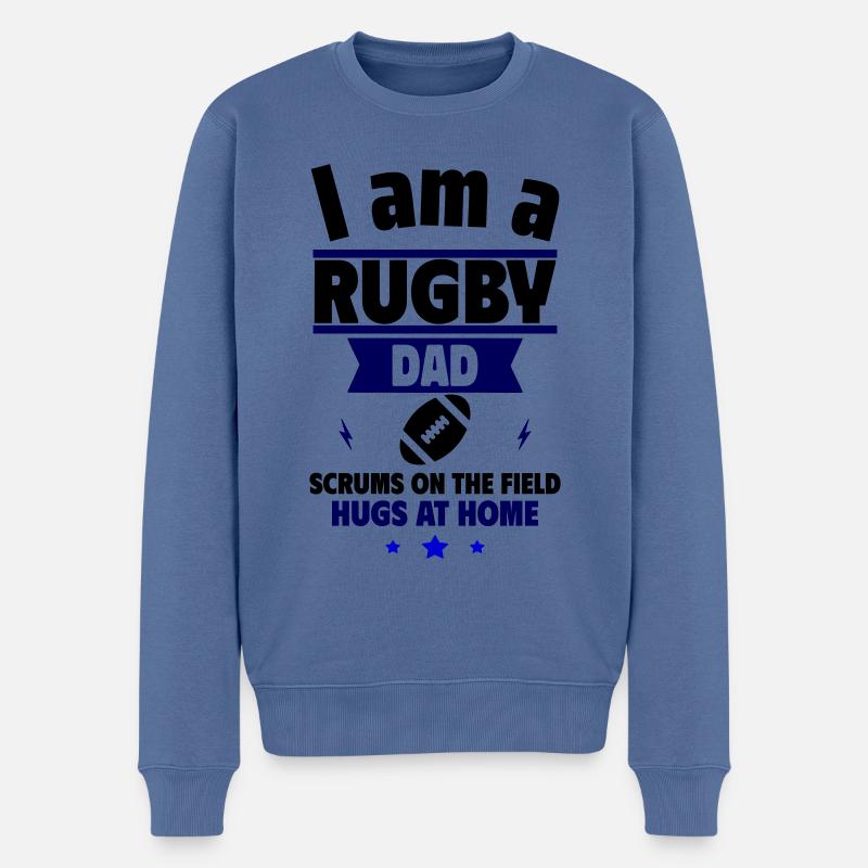 Vatertagsgeschenk Ich bin ein Rugby-Papa - Männer Premium Bio Pullover - Taubenblau