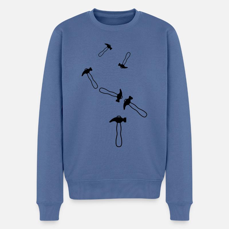 Hammer Symbol - Männer Premium Bio Pullover - Taubenblau
