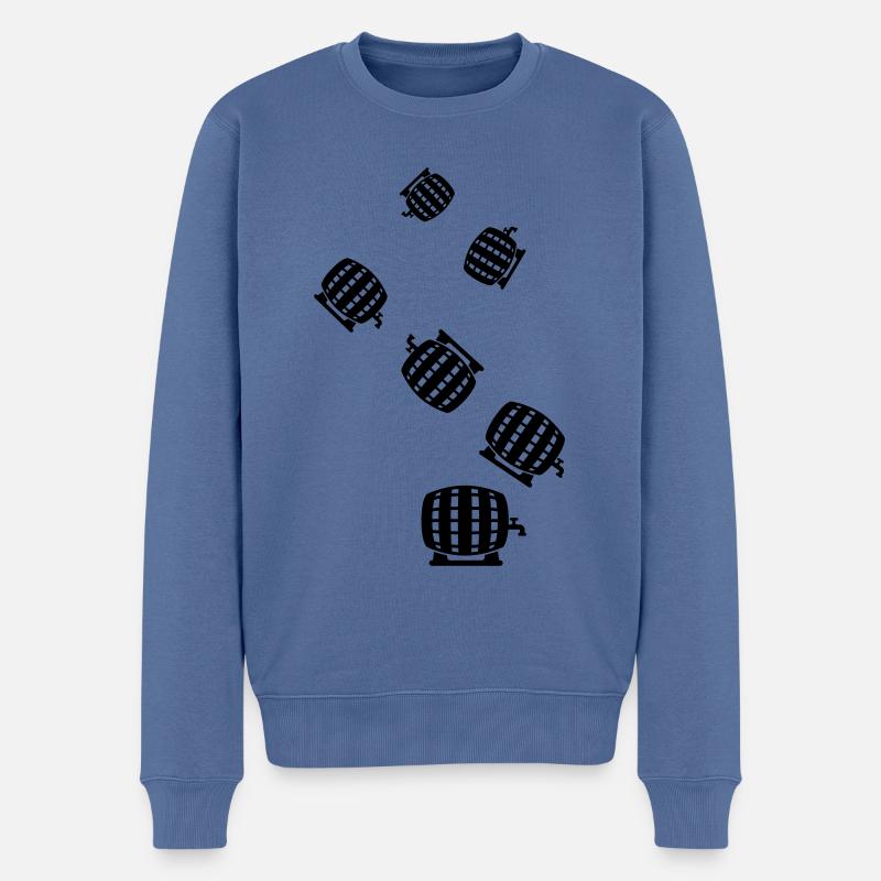 Bierfass - Männer Premium Bio Pullover - Taubenblau