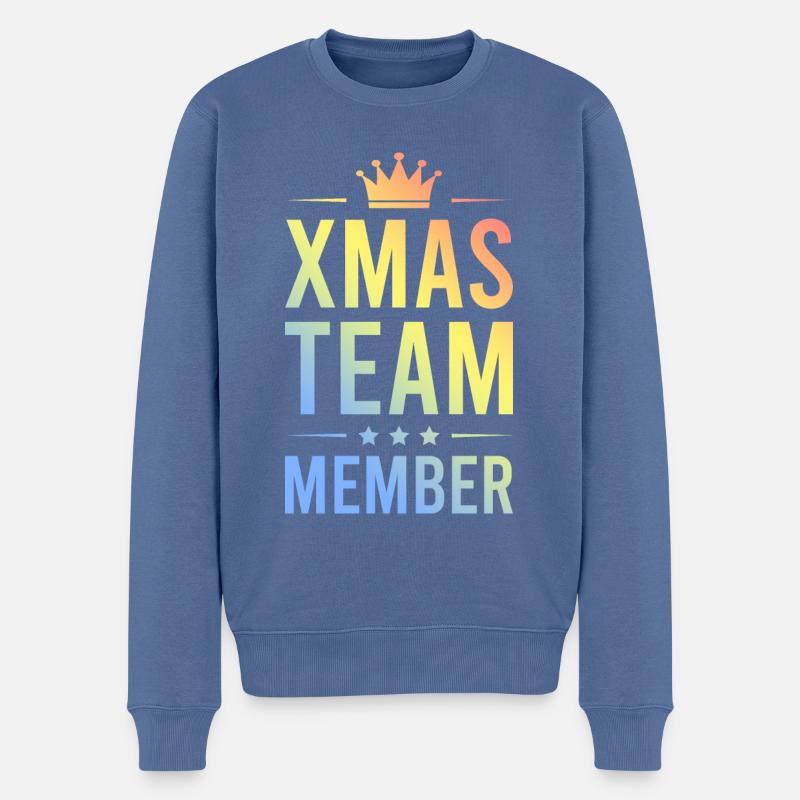 Xmas Team Bunt - Männer Premium Bio Pullover - Taubenblau