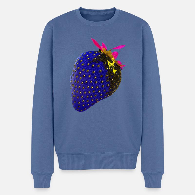 Fraise, technique, high-tech, illustration - Pull Premium bio Homme - bleu pigeon