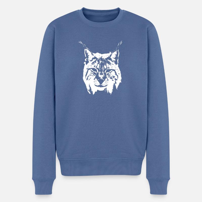 Luchs - Männer Premium Bio Pullover - Taubenblau
