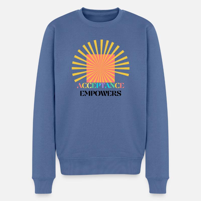 L’acceptation donne les moyens - Pull Premium bio Homme - bleu pigeon