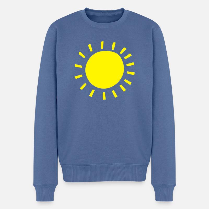 sonne - Männer Premium Bio Pullover - Taubenblau
