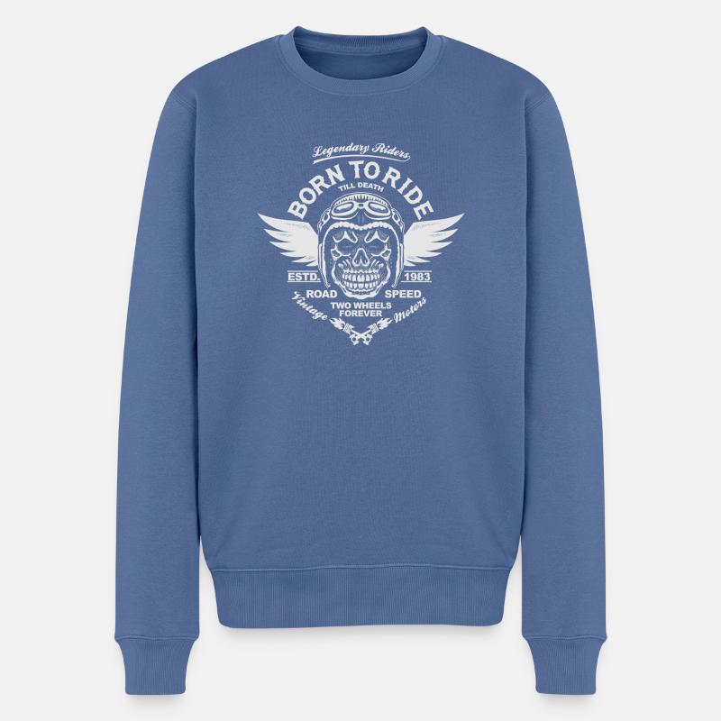 Né pour rouler - Pull Premium bio Homme - bleu pigeon