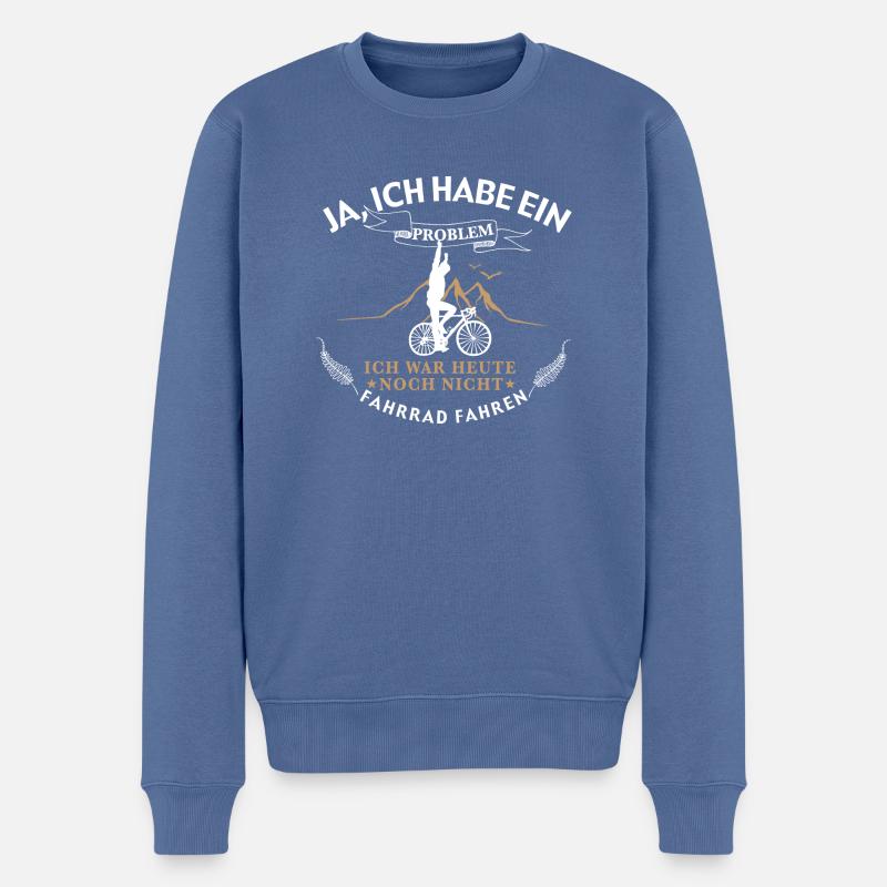 Fahrrad fahren - Männer Premium Bio Pullover - Taubenblau