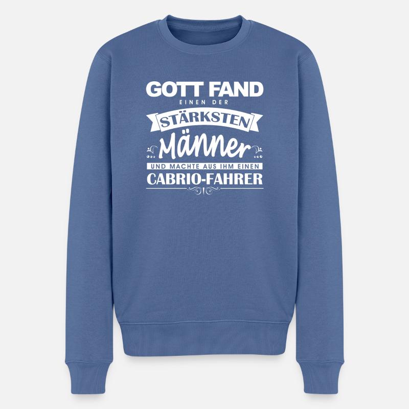Gott fand Cabrio-Fahrer - Männer Premium Bio Pullover - Taubenblau
