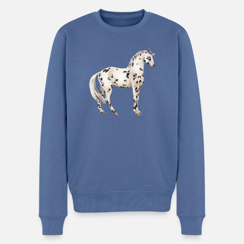 Knabstrupper - Männer Premium Bio Pullover - Taubenblau