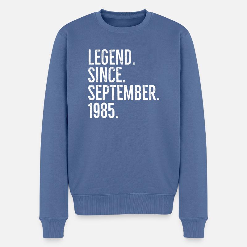 Legende seit September 1985 - Männer Premium Bio Pullover - Taubenblau