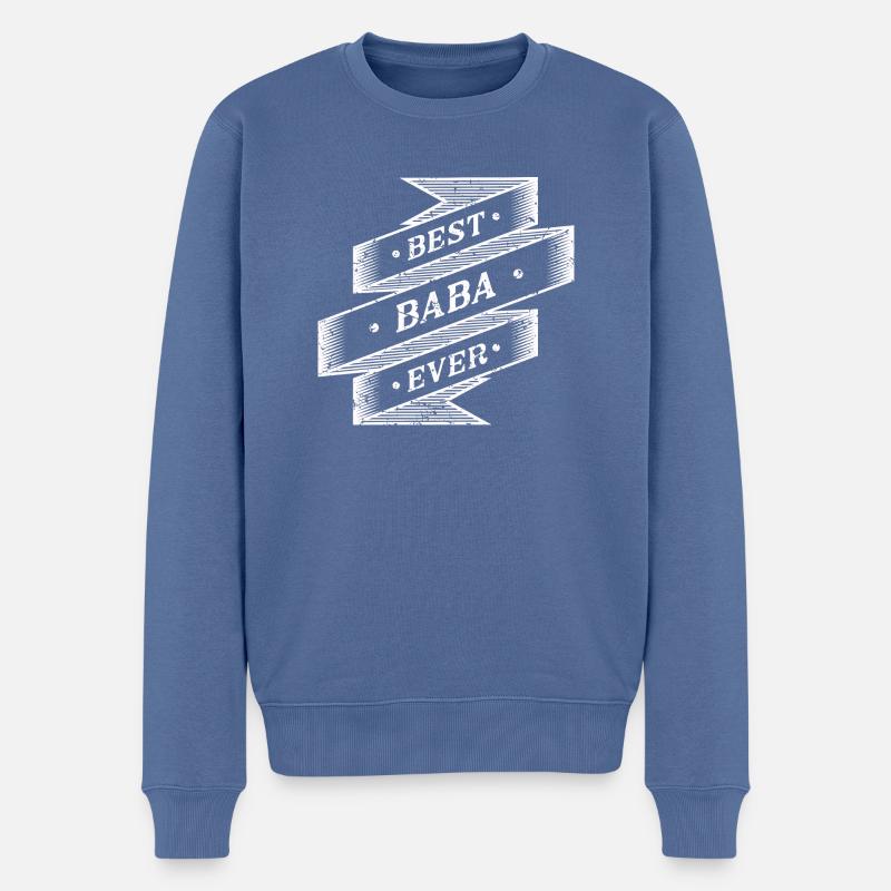 Best Baba Ever - Männer Premium Bio Pullover - Taubenblau