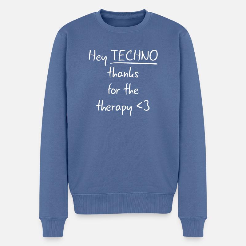 Techno Therapy - Männer Premium Bio Pullover - Taubenblau