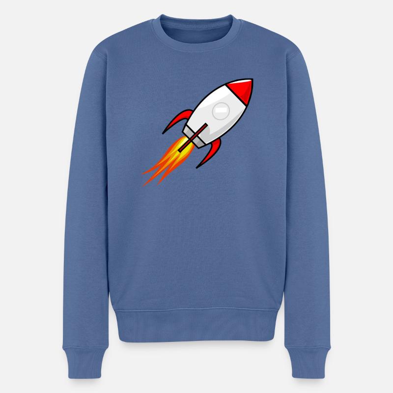 Rocket - Männer Premium Bio Pullover - Taubenblau