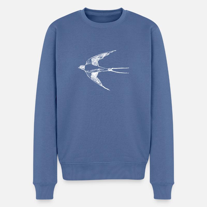 avaler - Pull Premium bio Homme - bleu pigeon