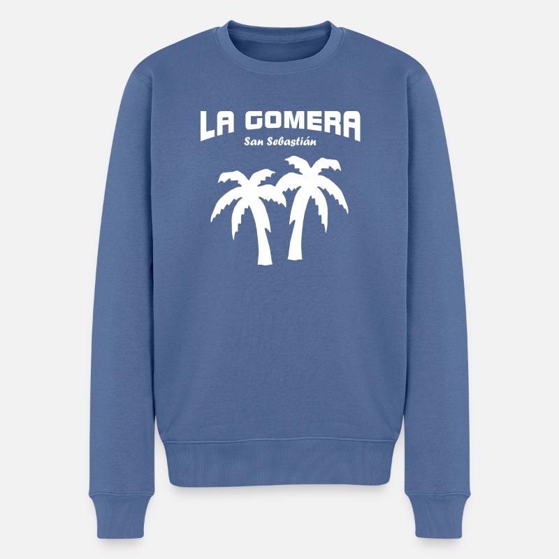 La Gomera - San Sebastián - Männer Premium Bio Pullover - Taubenblau