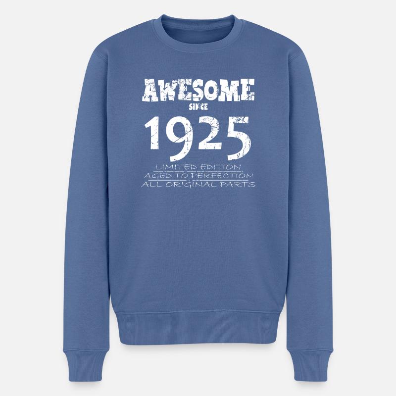 1925 - 99e anniversaire légendaire - Pull Premium bio Homme - bleu pigeon
