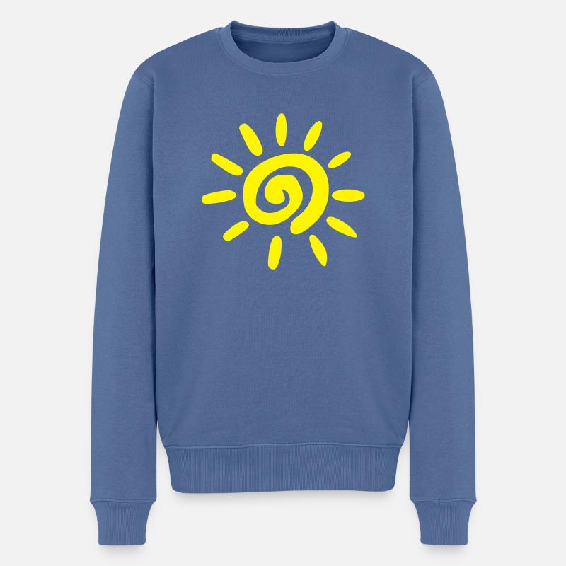 sun summer simple - Pull Premium bio Homme - bleu pigeon
