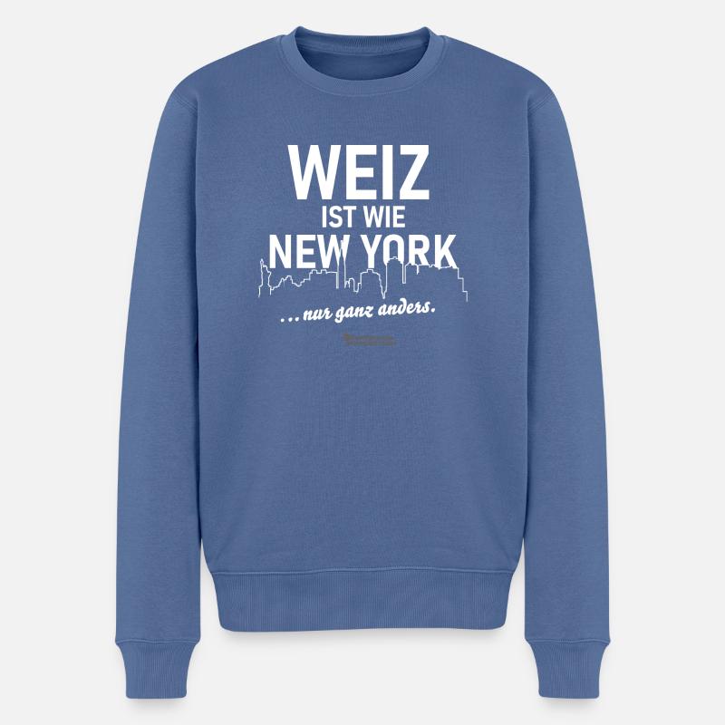 Weiz ist wie New York ... nur ganz anders - Männer Premium Bio Pullover - Taubenblau