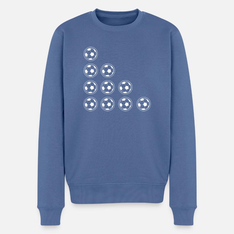 Soccer Fussball - Männer Premium Bio Pullover - Taubenblau