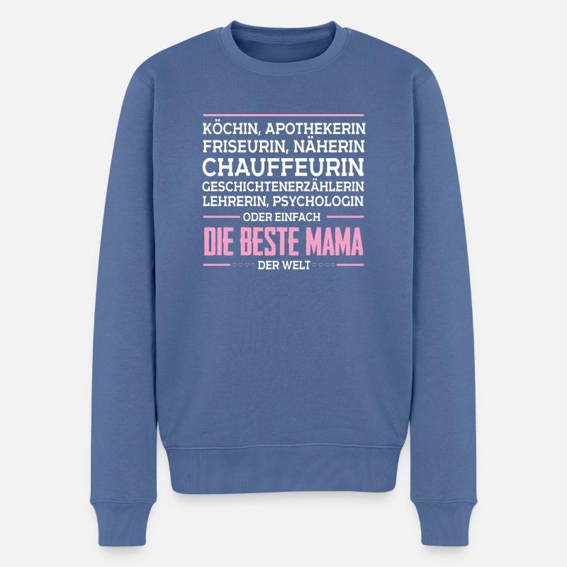 Die beste Mama der Welt - Männer Premium Bio Pullover - Taubenblau