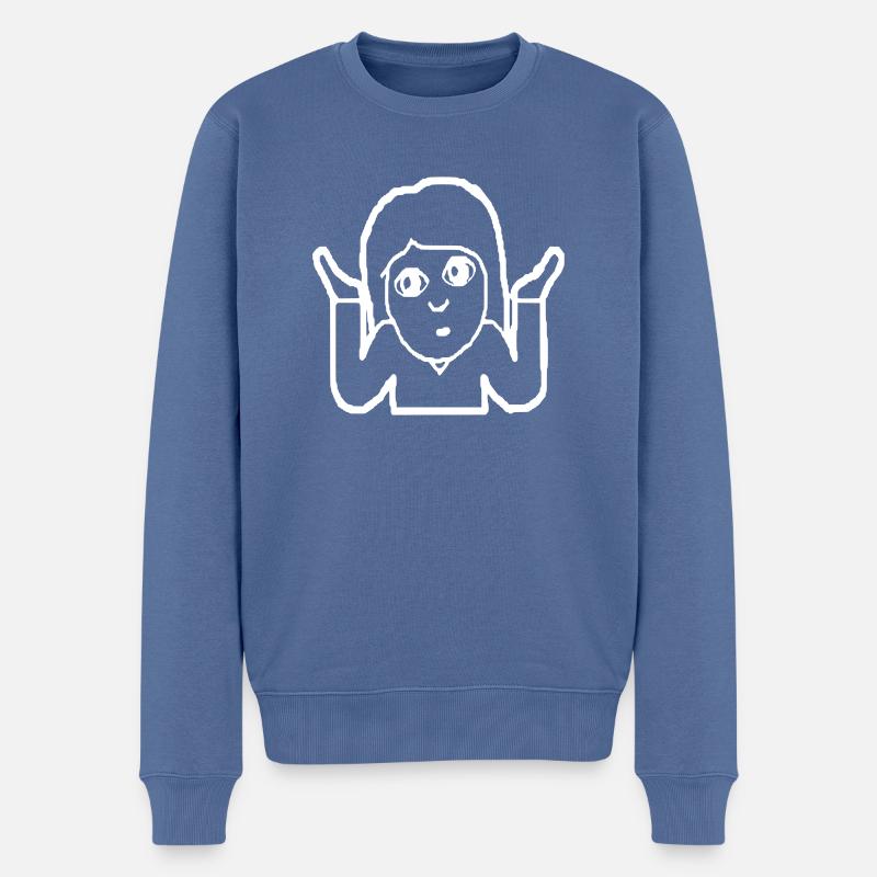 Emoji Frau Geschenk Geschenkidee - Männer Premium Bio Pullover - Taubenblau