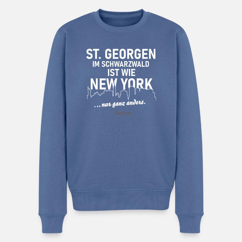 St. Georgen im Schwarzwald - Männer Premium Bio Pullover - Taubenblau