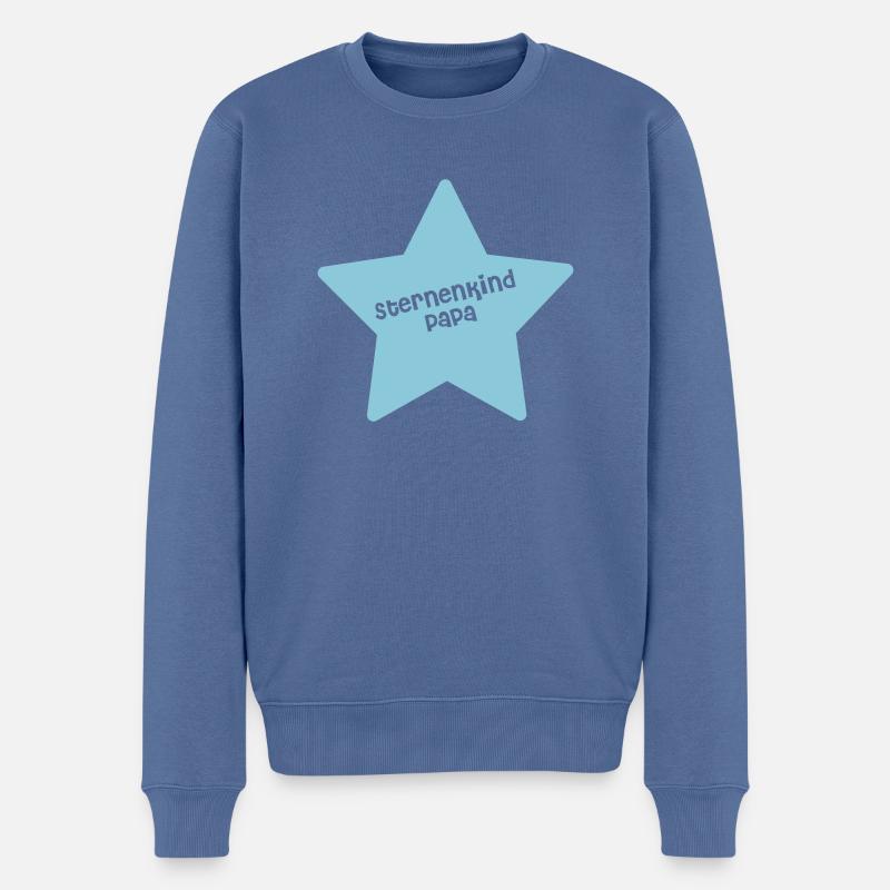 Sternenkind Papa Blau - Männer Premium Bio Pullover - Taubenblau