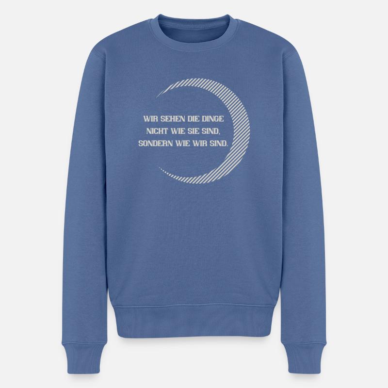 wir sehen - Männer Premium Bio Pullover - Taubenblau