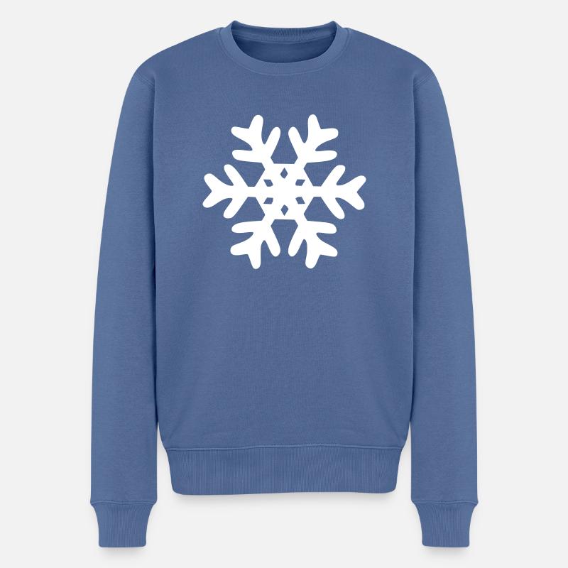 Flocon de neige - Pull Premium bio Homme - bleu pigeon