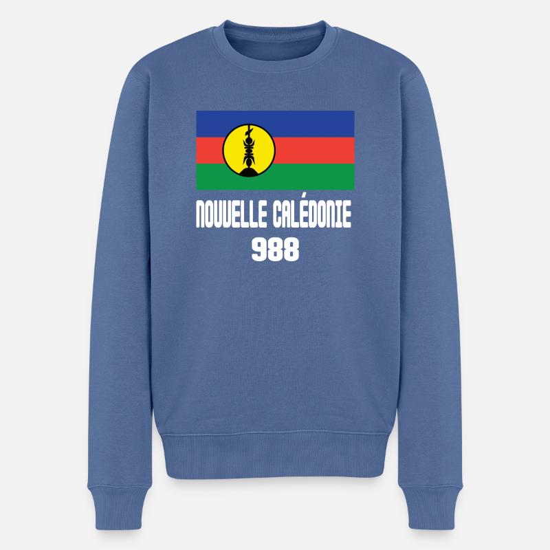 cadeau design kanak drapeau Nouvelle Calédonie - Pull Premium bio Homme - bleu pigeon