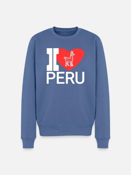 Lieblingsland peru - Männer Premium Bio Pullover - Taubenblau